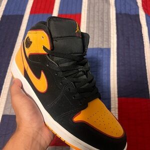 Nike Air Jordan 1 Mid-Top Black and Orange